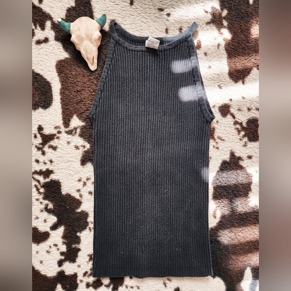 "GAP" WOMEN'S 90'S RIBBED FITTED TANKTOP- BLACK